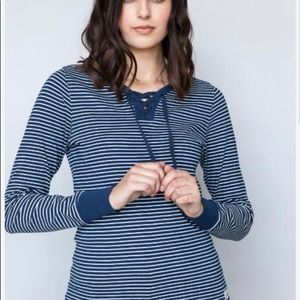 Kimes Ranch Henley long sleeve striped t shirt